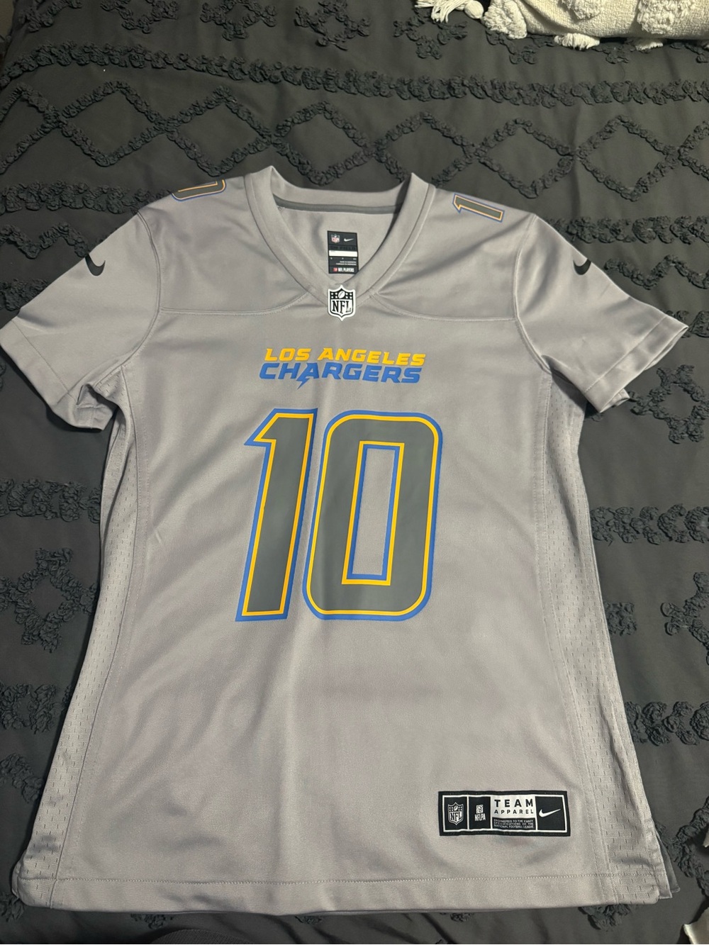 NFL Los Angeles Chargers Gray Jersey with Blue and Gold Accents